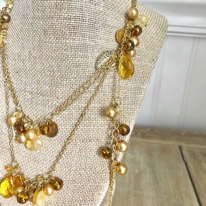 Gold & Gemstone 3 layer necklace